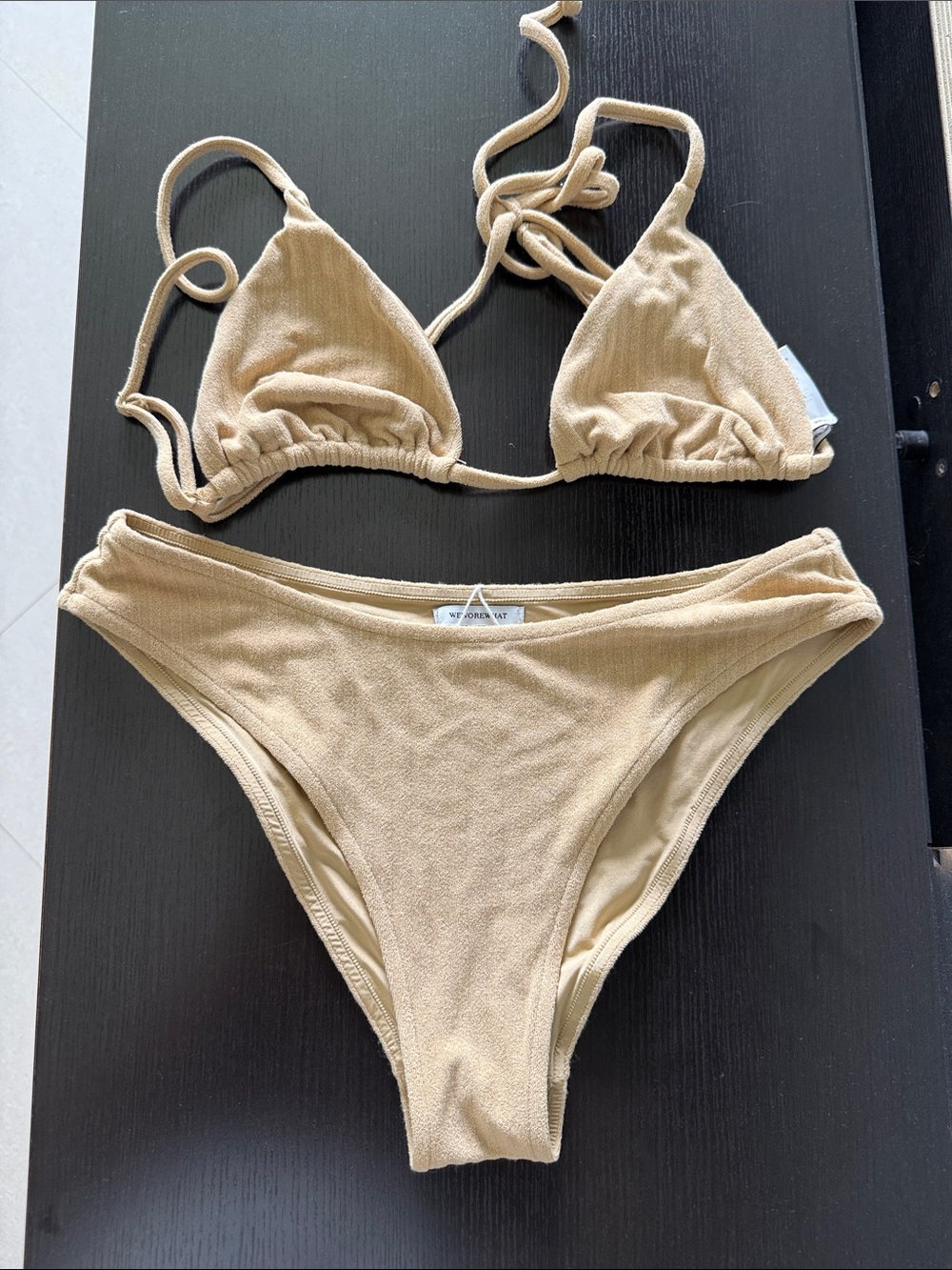 WeWoreWhat Triangle Bikini Set in Tan - Large Never worn